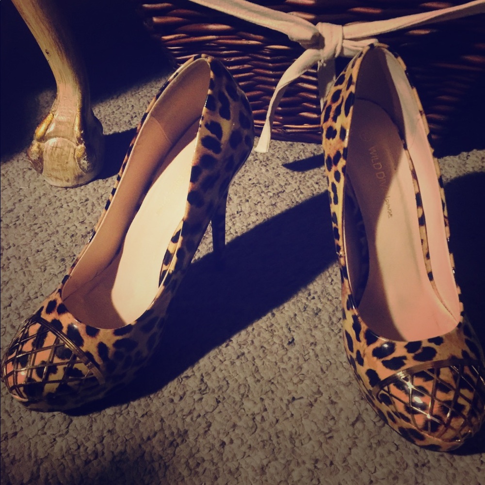 Fun animal print platform heels